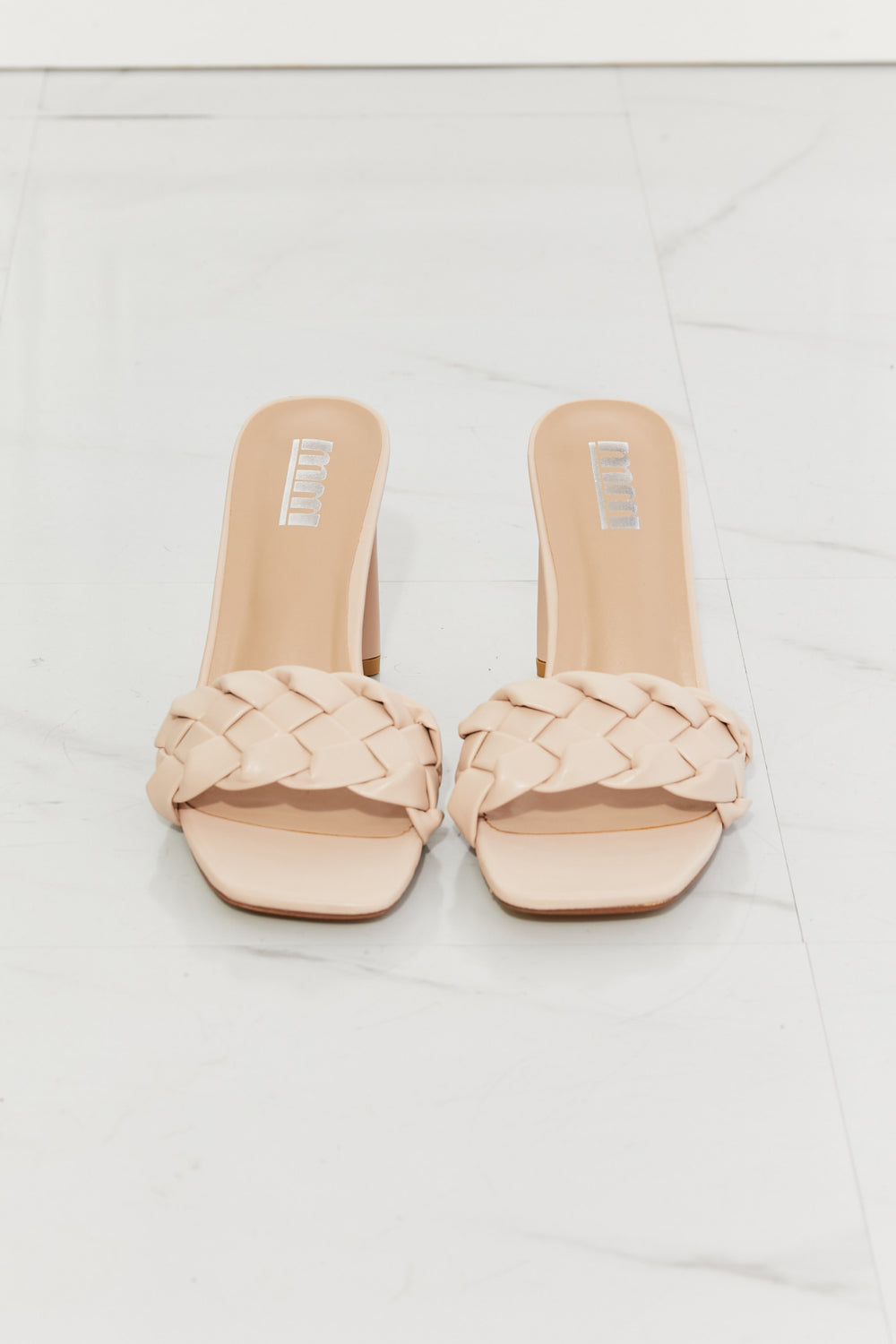 Braided Block Heel Sandals in Beige - Tigbul's Fashion