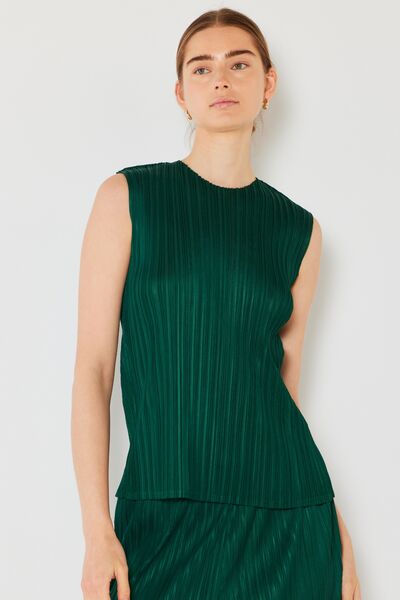 Pleated Sleeveless Crewneck Tank - Tigbuls Variety Fashion