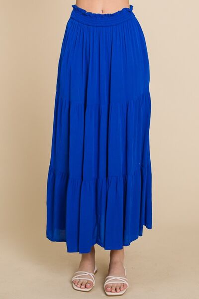 Culture Code Full Size Frill Ruched Midi Skirt - Tigbuls Variety Fashion
