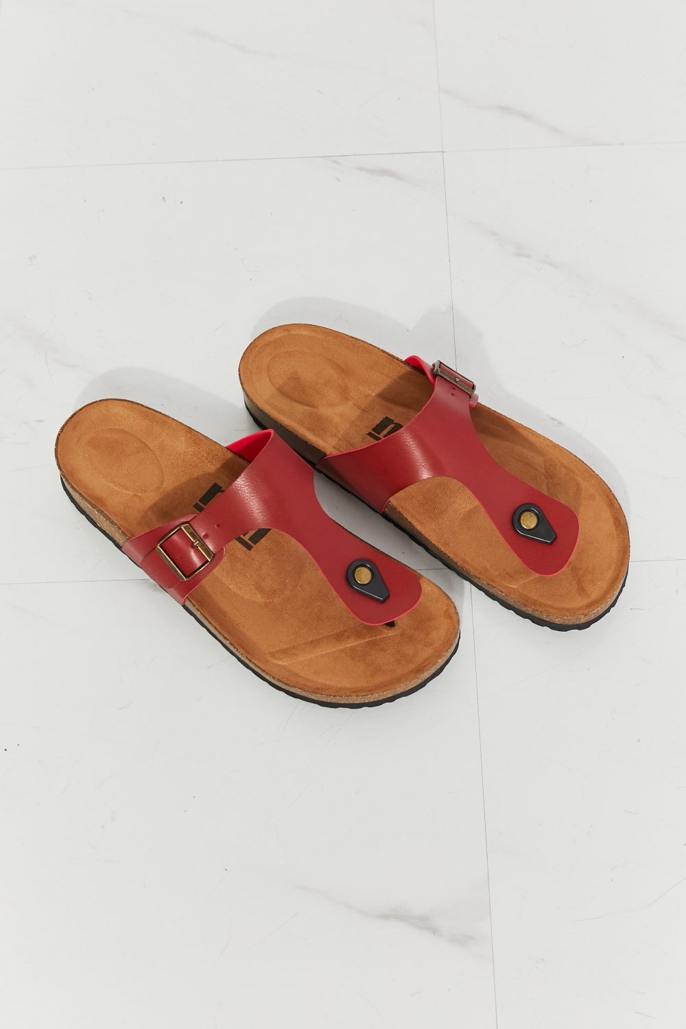 MMShoes Drift Away T-Strap Flip-Flop in Wine - Tigbul's Fashion