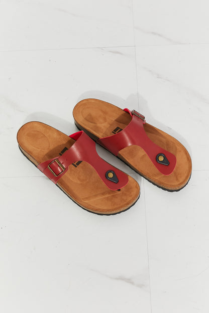 MMShoes Drift Away T-Strap Flip-Flop in Wine - Tigbul's Fashion