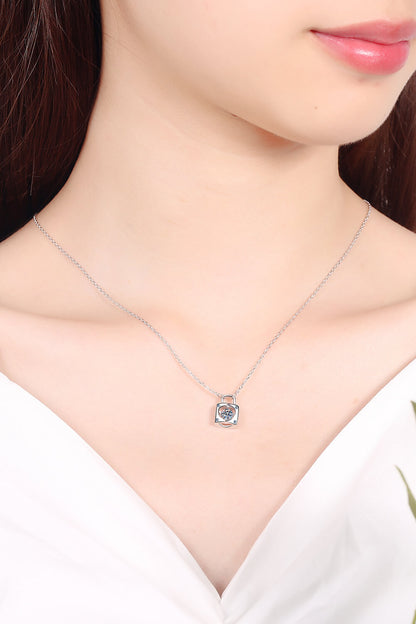 Moissanite Lock Pendant Necklace - Tigbul's Fashion