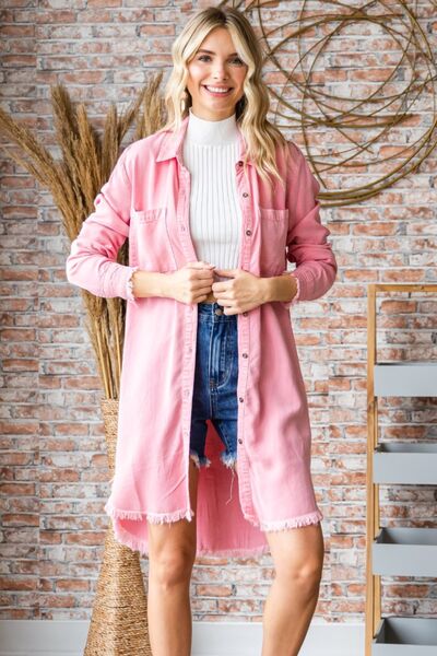 Pink Button-Up Shirt Dress - Tigbuls Variety Fashion