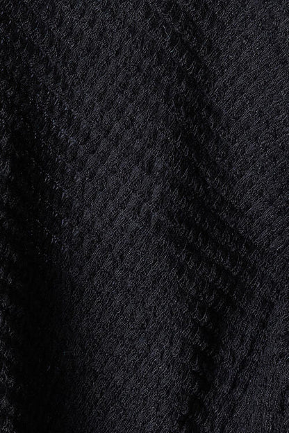 Black Round Neck High-Low Slit Knit Top - Tigbuls Variety Fashion