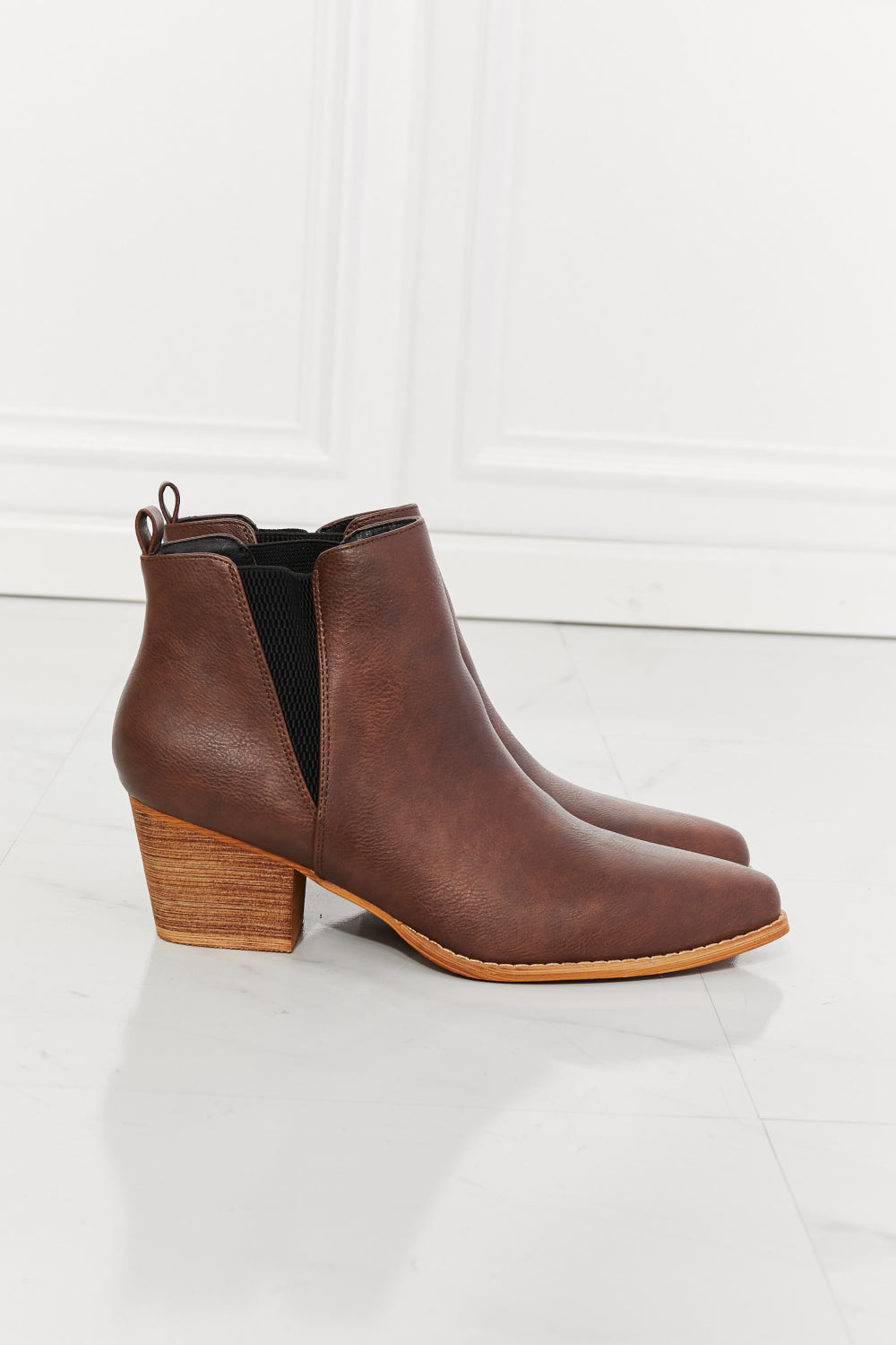 MMShoes Back At It Point Toe Bootie in Chocolate - Tigbul's Fashion