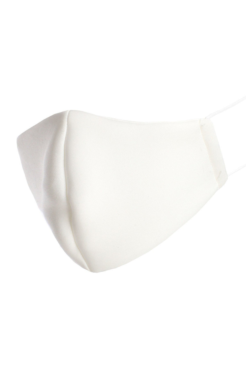 White 3D reusable face mask, contoured front with ear loop straps