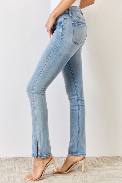 Kancan Mid Rise Y2K Slit Bootcut Jeans | Tigbuls Variety Fashion