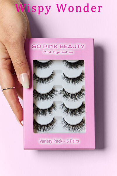 SO PINK BEAUTY Mink Eyelashes Variety Pack 5 Pairs - Tigbuls Variety Fashion