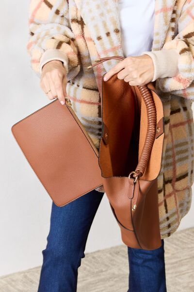 Vegan Leather Handbag with Pouch - Tigbuls Variety Fashion