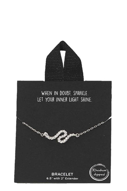 Gold Rhodium Dipped Wave Pendant Bracelet - Tigbul's Variety Fashion Shop