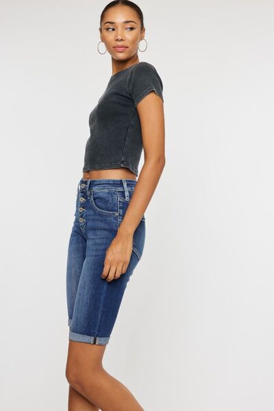 Kancan Full Size Cat's Whiskers Button Fly Denim Shorts - Tigbul's Variety Fashion Shop