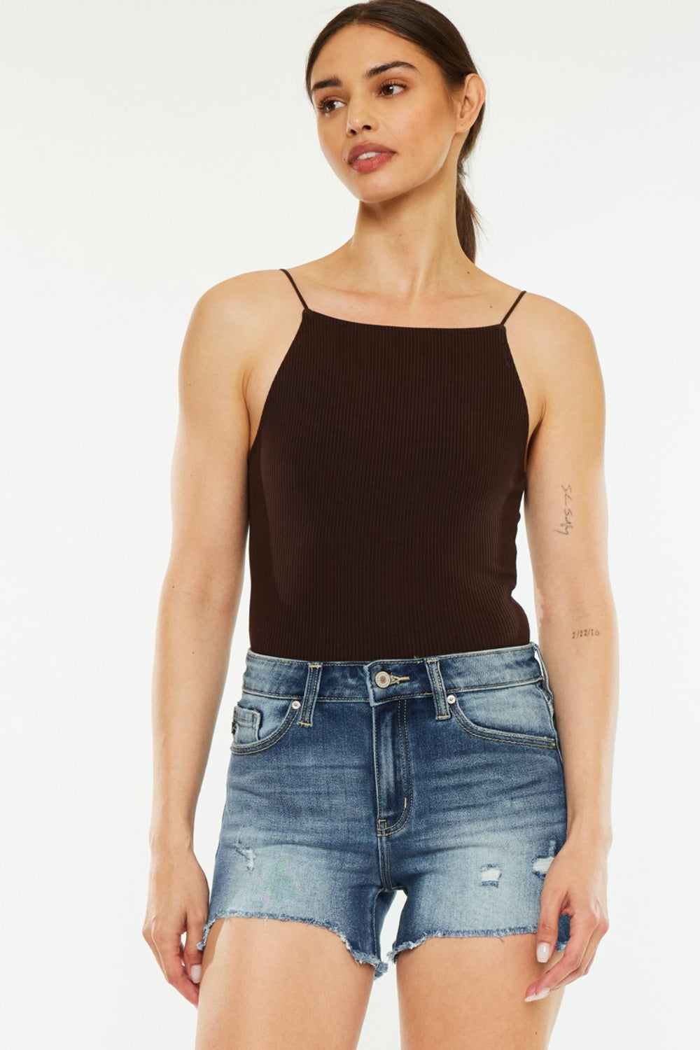 Kancan High Waist Raw Hem Denim Shorts - Tigbul's Variety Fashion Shop