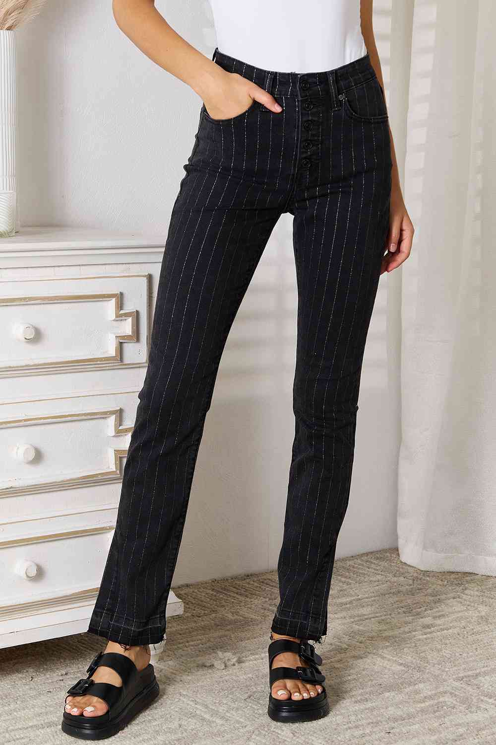 Kancan Striped Pants with Pockets - Tigbul's Variety Fashion Shop