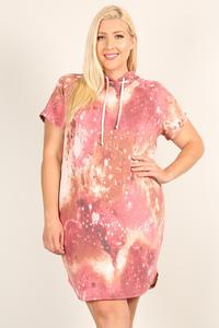 Plus Size Tie-dye Print Relaxed Fit Dress - Tigbul's Variety Fashion Shop