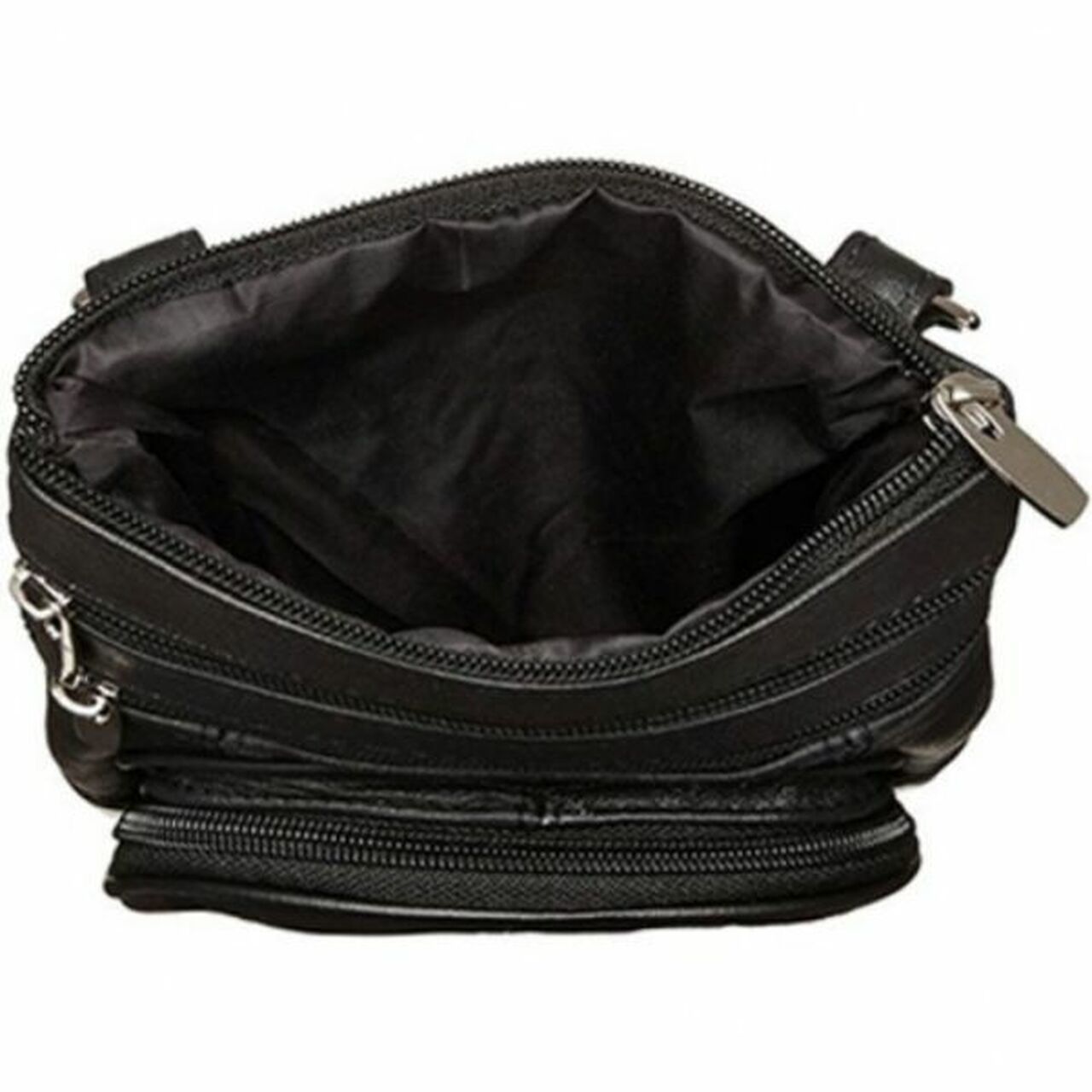 Black Leather Crossbody Bag 10" x 8" | Tigbul's Variety Fashion