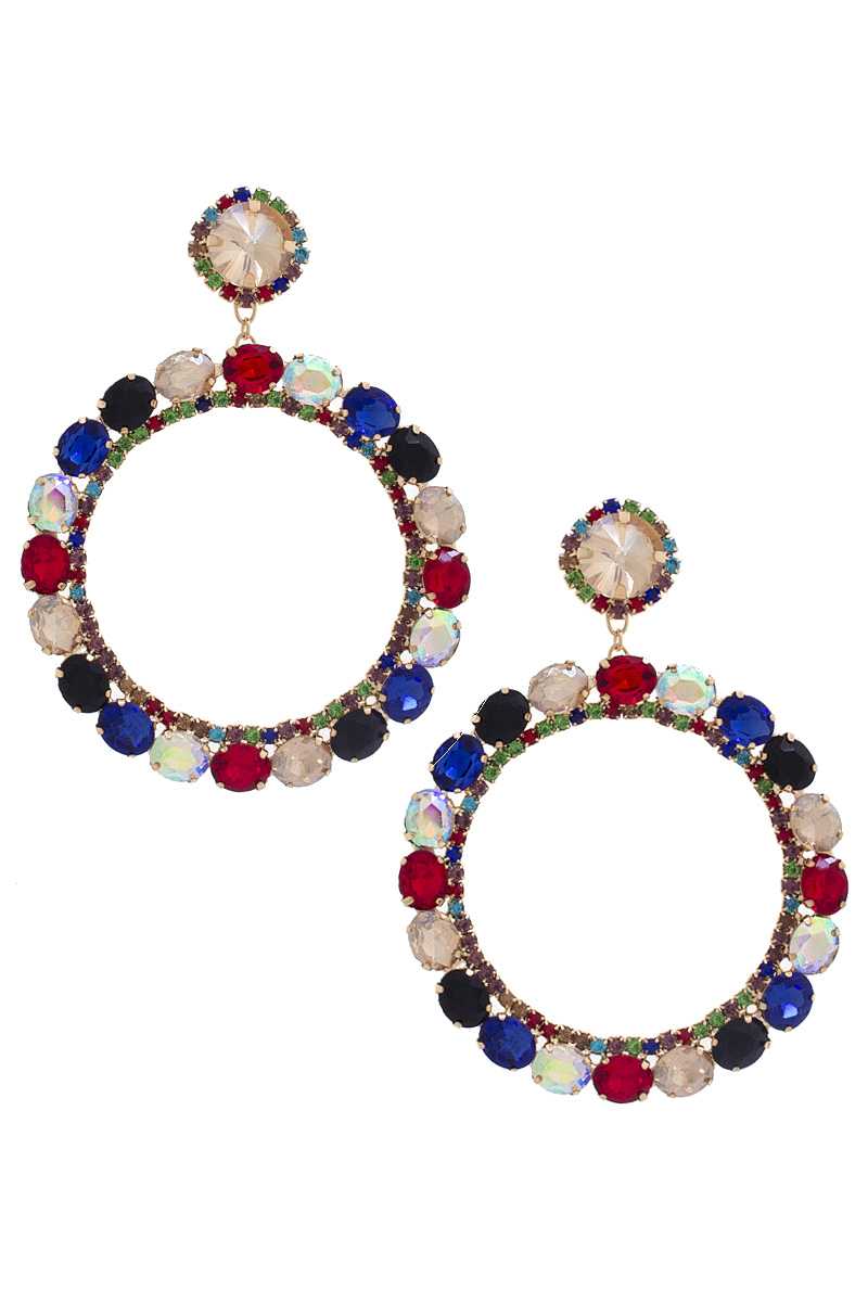 Rhinestone Dangle Earring - Tigbul's Variety Fashion Shop