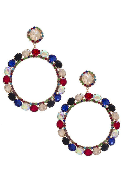 Rhinestone Dangle Earring - Tigbul's Variety Fashion Shop