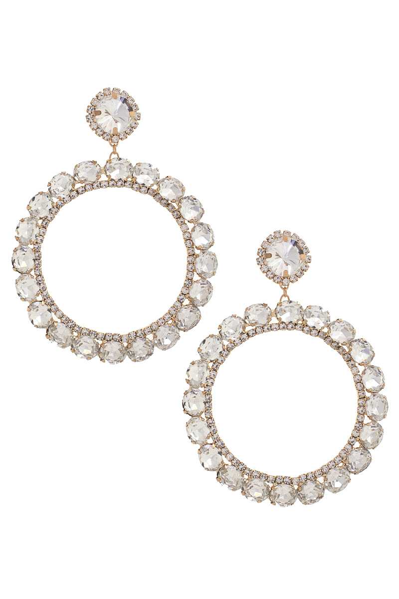 Rhinestone Dangle Earring - Tigbul's Variety Fashion Shop