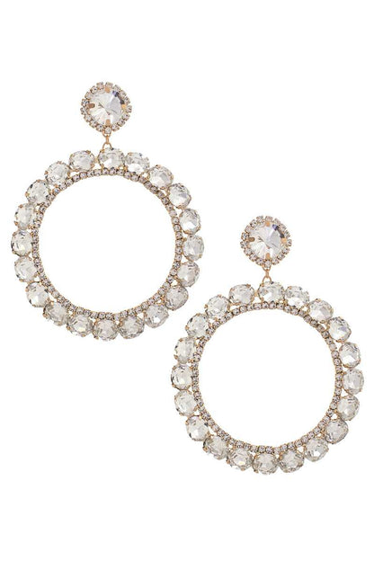 Rhinestone Dangle Earring - Tigbul's Variety Fashion Shop
