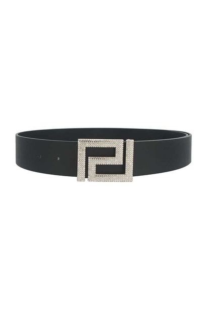 Rhinestone Pave Geo Shape Belt - Tigbul's Variety Fashion Shop