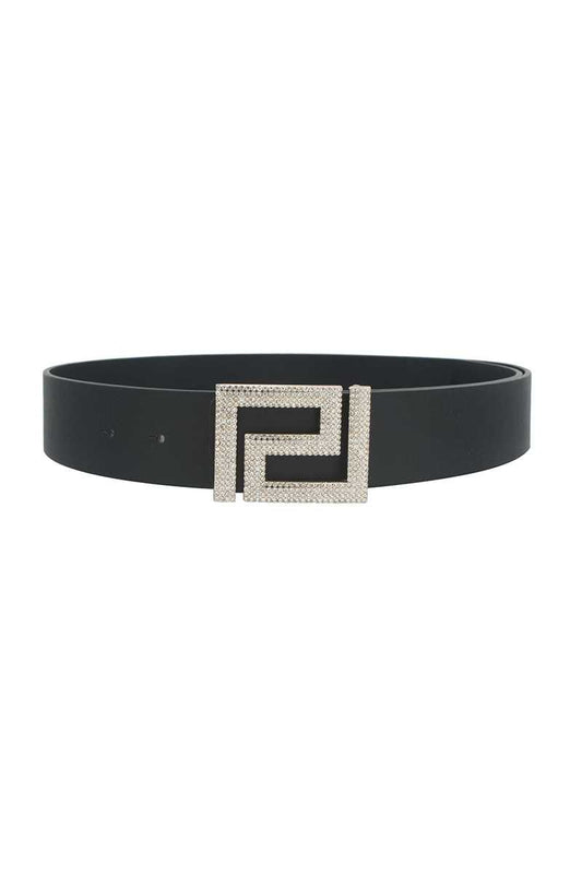 Rhinestone Pave Geo Shape Belt - Tigbul's Variety Fashion Shop