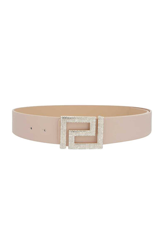 Rhinestone Pave Geo Shape Belt - Tigbul's Variety Fashion Shop