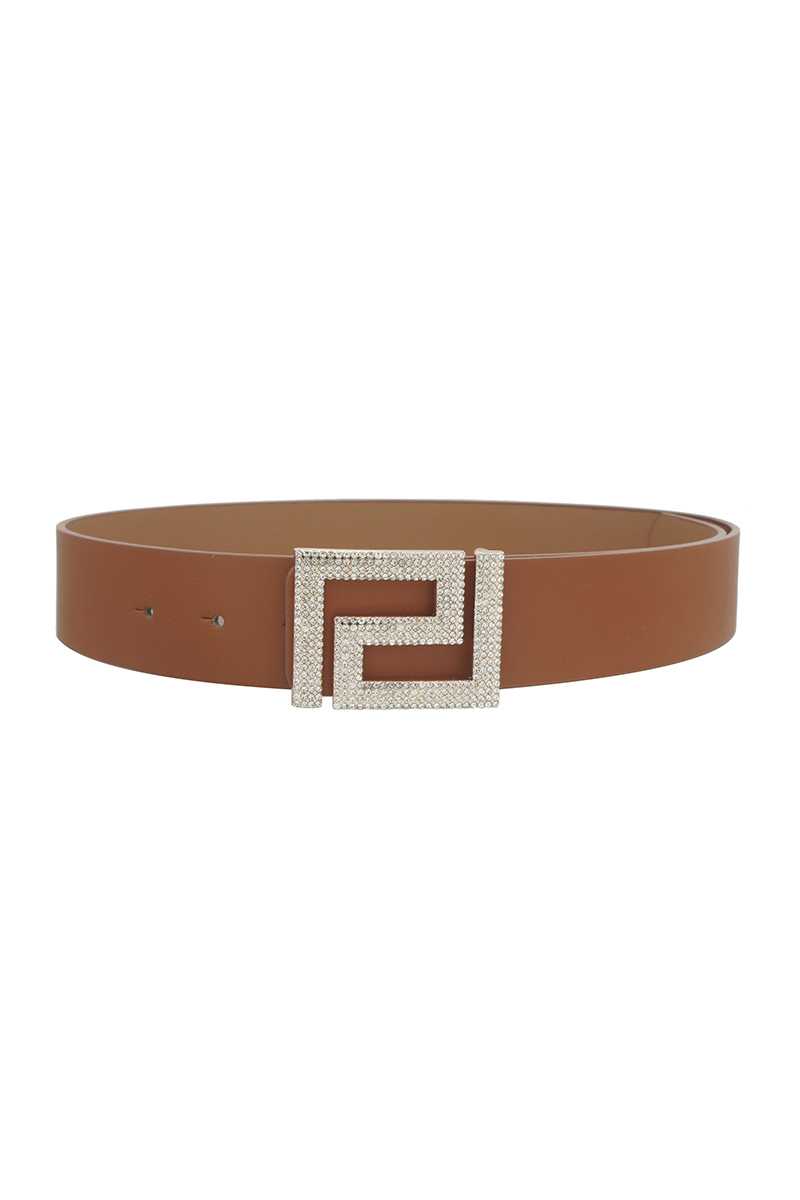 Rhinestone Pave Geo Shape Belt - Tigbul's Variety Fashion Shop