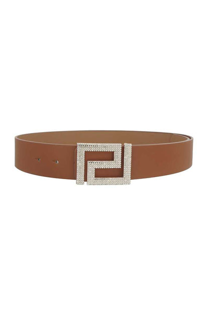 Rhinestone Pave Geo Shape Belt - Tigbul's Variety Fashion Shop