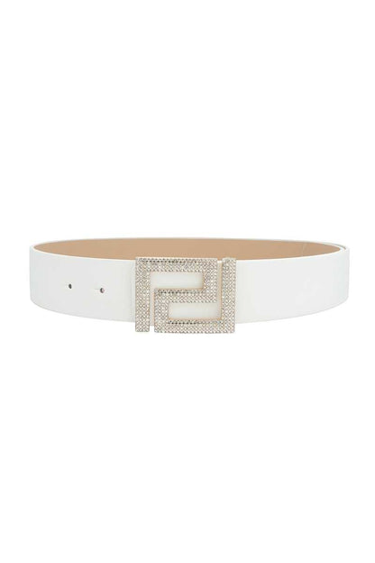 Rhinestone Pave Geo Shape Belt - Tigbul's Variety Fashion Shop