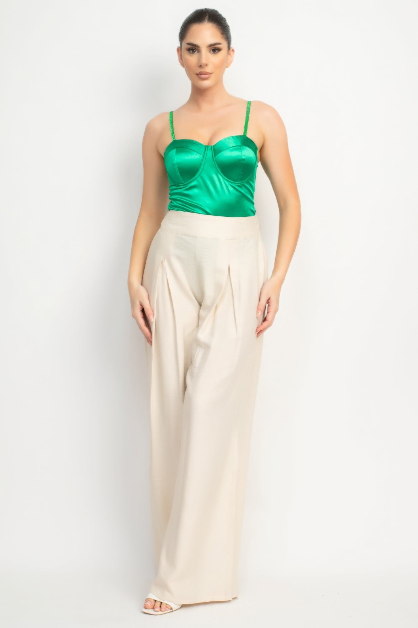 Rhinestone Strap Sweetheart Bodysuit - Tigbul's Variety Fashion Shop