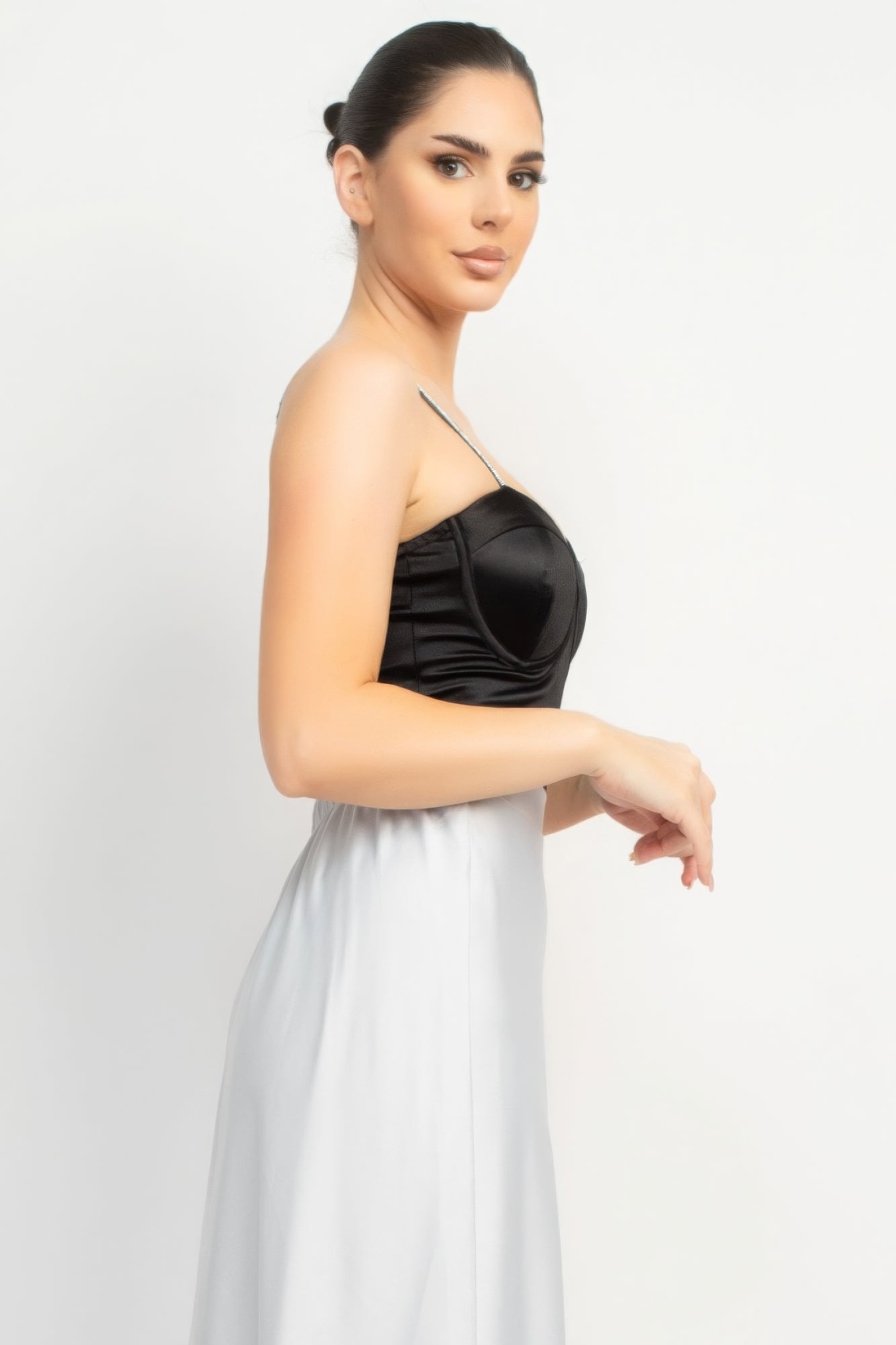 Rhinestone Strap Sweetheart Bodysuit - Tigbul's Variety Fashion Shop