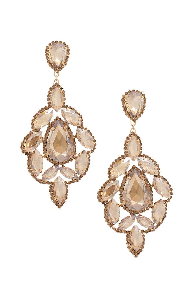 Teardrop Rhinestone Dangle Earring - Tigbul's Variety Fashion Shop