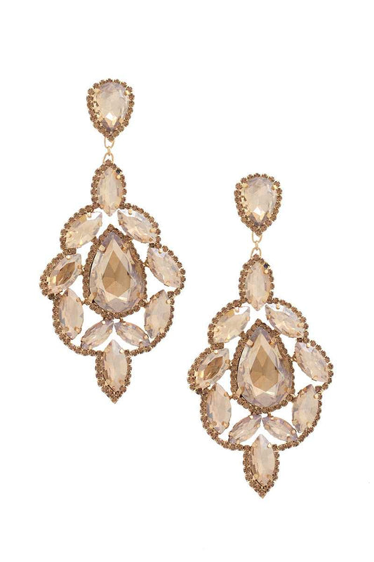 Teardrop Rhinestone Dangle Earring - Tigbul's Variety Fashion Shop
